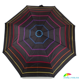 Зонт женский полуавтомат HAPPY RAIN (ХЕППИ РЭЙН) U42272-1 черный, полуавтомат, полоска
