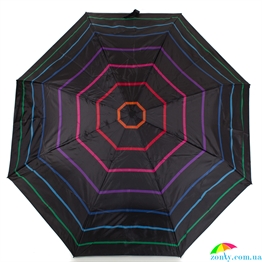 Зонт женский полуавтомат HAPPY RAIN (ХЕППИ РЭЙН) U42272-2 черный, полуавтомат, полоска