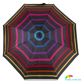 Зонт женский полуавтомат HAPPY RAIN (ХЕППИ РЭЙН) U42272-3 черный, полуавтомат, полоска