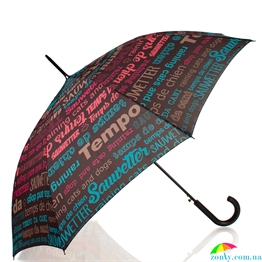 Зонт-трость женский полуавтомат HAPPY RAIN (ХЕППИ РЭЙН) U41085-3 коричневый, полуавтомат, абстракция