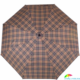 Зонт женский компактный механический HAPPY RAIN (ХЕППИ РЭЙН) U42659-4 бежевый, механический, клетка