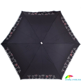 Зонт женский облегченный компактный механический NEX (НЕКС) Z65511-4036A черный, механический, животные