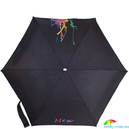 Зонт женский облегченный компактный механический NEX (НЕКС) Z65511-4040 черный, механический, абстракция