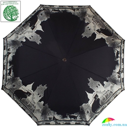 Зонт женский автомат GUY de JEAN (Ги де ЖАН) FRH3497-2 черный, полный автомат, животные