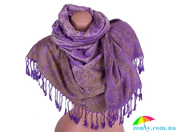 Женский двусторонний палантин из пашмины 175 на 70 см ETERNO (ЭТЕРНО) ES0206-2-violet-beige фиолетовый, пашмина