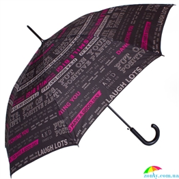 Зонт-трость женский полуавтомат HAPPY RAIN (ХЕППИ РЭЙН) U41089-1 коричневый, абстракция