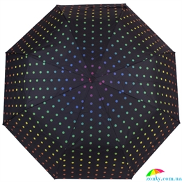 Зонт женский полуавтомат HAPPY RAIN (ХЕППИ РЭЙН) U42278-2 черный, горох