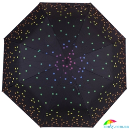 Зонт женский полуавтомат HAPPY RAIN (ХЕППИ РЭЙН) U42278-4 черный, горох
