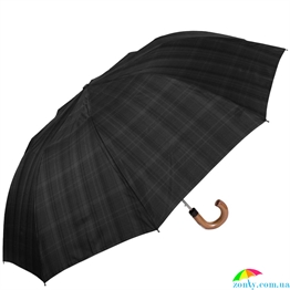 Зонт мужской полуавтомат FULTON (ФУЛТОН) FULG857-Charcoal-Check черный, клетка