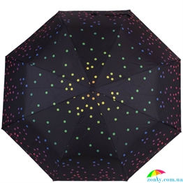 Зонт женский полуавтомат HAPPY RAIN (ХЕППИ РЭЙН) U42278-3 черный, горох