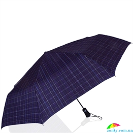 Противоштормовой зонт мужской автомат с большим куполом FULTON (ФУЛТОН) FULG842-Navy-Plaid синий, клетка