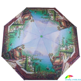 Зонт женский механический компактный облегченный MAGIC RAIN (МЭДЖИК РЕЙН) ZMR51224-4 голубой, города