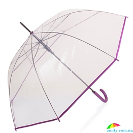 Зонт-трость женский полуавтомат HAPPY RAIN (ХЕППИ РЭЙН) U40970-4 прозрачный, однотонный
