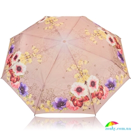 Зонт женский механический компактный облегченный MAGIC RAIN (МЭДЖИК РЕЙН) ZMR1231-5 розовый, цветы