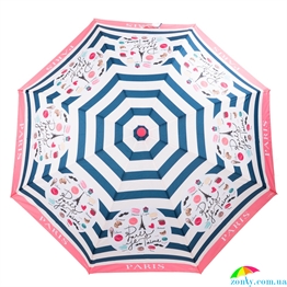 Зонт женский механический компактный облегченный ART RAIN (АРТ РЕЙН) ZAR5316-3 белый, абстракция