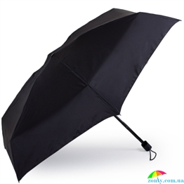 Зонт мужской компактный облегченный механический  FULTON (ФУЛТОН) FULG843-Black черный, однотонный