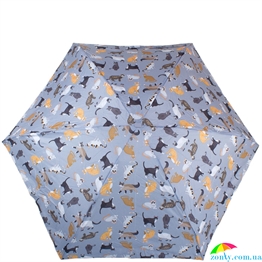 Зонт женский механический компактный облегченный MAGIC RAIN (МЭДЖИК РЕЙН) ZMR53241-53 серый, животные