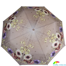 Зонт женский автомат MAGIC RAIN (МЭДЖИК РЕЙН) ZMR7231-5 бежевый, цветы