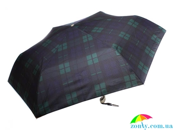 Зонт мужской механический компактный облегченный HAPPY RAIN U63959-dark-green-kletka зеленый, механический, клетка