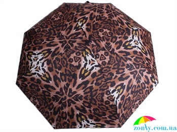 Зонт женский автомат RAINY DAYS (РЕЙНИ ДЕЙС) U768550-leopard коричневый, полный автомат, абстракция