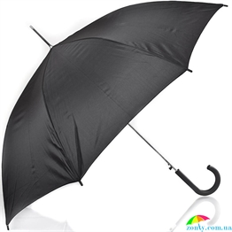 Зонт-трость мужской полуавтомат RAINY DAYS (РЕЙНИ ДЕЙС) U70967 черный, полуавтомат, однотонный