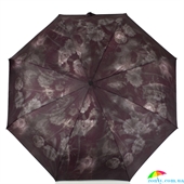 Зонт женский механический компактный HAPPY RAIN (ХЕППИ РЭЙН) U42655-3 бордовый, механический, цветы