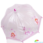 Зонт-трость детский механический облегченный ZEST (ЗЕСТ) Z51510-16 прозрачный, механический, люди