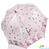 Зонт-трость детский механический облегченный ZEST (ЗЕСТ) Z51510-17 прозрачный, механический, животные