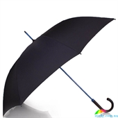 Зонт-трость женский полуавтомат DOPPLER (ДОППЛЕР) DOP740763W-5 черный, полуавтомат, однотонный