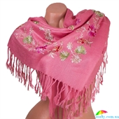 Женский шерстяной шарф 163 на 69 см ETERNO (ЭТЕРНО) ES0206-7-13 розовый, шерсть