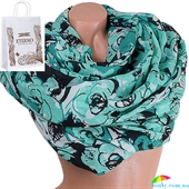 Женский хлопковый шарф 180 на 88 см  ETERNO (ЭТЕРНО) ES0908-13-4 зеленый, хлопок