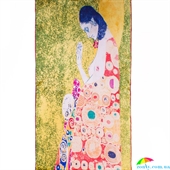 Шарф женский шелковый  42 на 158  ETERNO (ЭТЕРНО), репродукция картины Густава Климта "Надежда II" ES1501-18 разноцветный, шелк