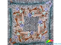 Лучший корпоративный подарок к праздникам платок шелковый шейный женский VENERA (ВЕНЕРА) C270089-15 голубой, шелк