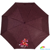 Зонт женский механический AIRTON (АЭРТОН) Z3511-5200 бордовый, механический, цветы