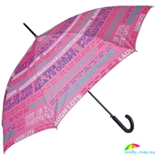 Зонт-трость женский полуавтомат HAPPY RAIN (ХЕППИ РЭЙН) U41089-3 розовый, абстракция