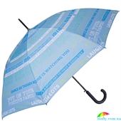 Зонт-трость женский полуавтомат HAPPY RAIN (ХЕППИ РЭЙН) U41089-2 голубой, абстракция