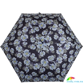 Зонт женский компактный облегченный супертонкий автомат FULTON (ФУЛТОН) FULL553-Pinstripe-Flower черный, цветы