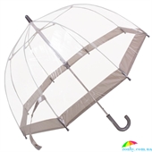 Зонт-трость детский облегченный механический FULTON (ФУЛТОН) FULC603-Silver прозрачный, полоска