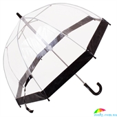 Зонт-трость детский облегченный механический FULTON (ФУЛТОН) FULC603-Black прозрачный, полоска