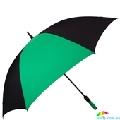 Противоштормовой зонт-трость мужской механический с большим куполом FULTON (ФУЛТОН) FULS837-Black-Green черный, однотонный