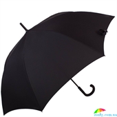 Противоштормовой зонт-трость мужской полуавтомат с большим куполом FULTON (ФУЛТОН) FULG844-Black черный, однотонный