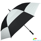 Зонт-трость противоштормовой мужской механический FULTON (ФУЛТОН) FULS669-Black-White черный, полоска