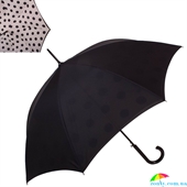 Зонт-трость женский полуавтомат с двойным куполом FULTON (ФУЛТОН) FULL754-Polka-Dot черный, горох
