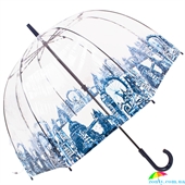 Зонт-трость женский механический FULTON (ФУЛТОН) FULL042-London-Icons прозрачный, города