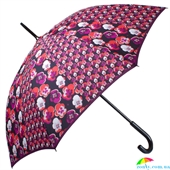 Зонт-трость женский механический FULTON (ФУЛТОН) FULL056-Contrast-Retro фиолетовый, цветы