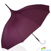 Зонт-трость женский полуавтомат DOPPLER (ДОППЛЕР) DOP740365PA01 бордовый, горох