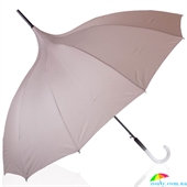 Зонт-трость женский полуавтомат DOPPLER (ДОППЛЕР) DOP740365PA03 серый, горох