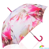 Зонт-трость женский  полуавтомат ZEST (ЗЕСТ) Z21625-3638 розовый, цветы