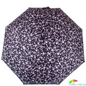 Зонт женский компактный автомат  FULTON (ФУЛТОН) FULL346-Pink-Rozy черный, цветы
