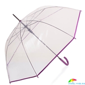 Зонт-трость женский полуавтомат HAPPY RAIN (ХЕППИ РЭЙН) U40970-4 прозрачный, однотонный